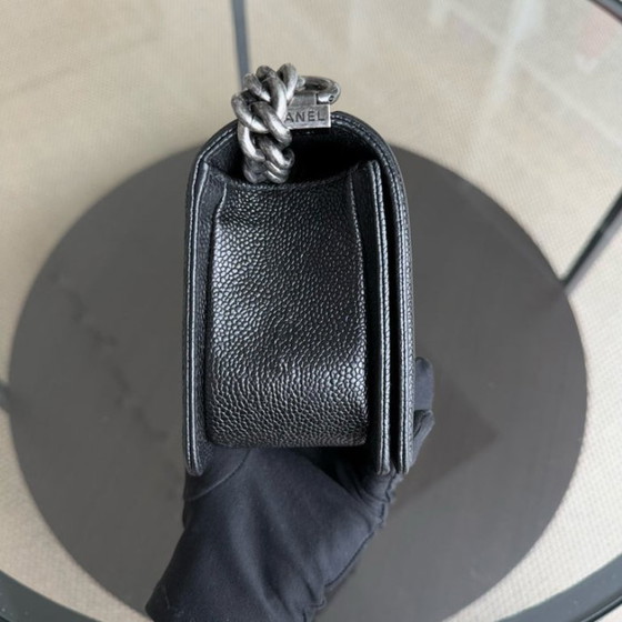 Image 1 of Chanel Boy Small - Caviar 20CM Quilted Black Ruthenium Silver Hardware Series 23