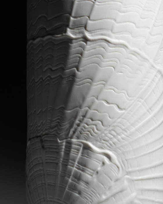 Image 1 of XL Rare Rosenthal Studio-Linie Vase OP ART Martin Freyer Bisque Porcelain H33cm