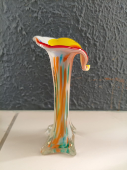 Murano Glass vase Calla Lily/Jack in the Pulpit style.