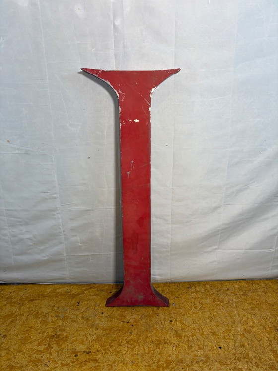 # Lettere in metallo 3D stile industriale vintage | Insegna aziendale originale | Lettere rosse grandi e (photo 12 of 13)