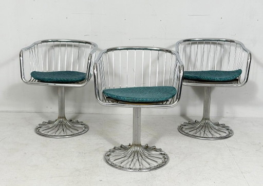 GASTONE RINALDI. Fauteuils/chaises style Mid-Century, Italie, années 1970