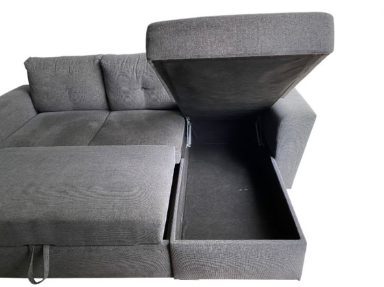 Image 1 of VEJLBY Sofa Bed with Chaise Longue – Dark Grey