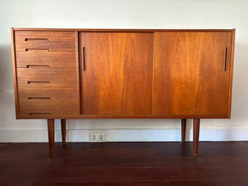 Cómoda Vintage Danesa con Puertas Correderas – dressoirs, Wood