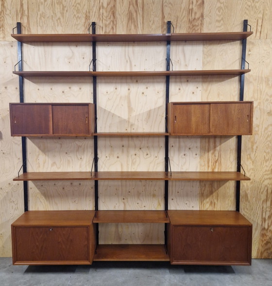 Poul Cadovius Royal System XXL Modulaire Wankast Wandrek Mid Century – Metal, Wood (photo 2 of 15)