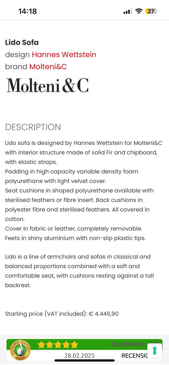 Image 1 of Molteni & C Sofá de diseño Lido