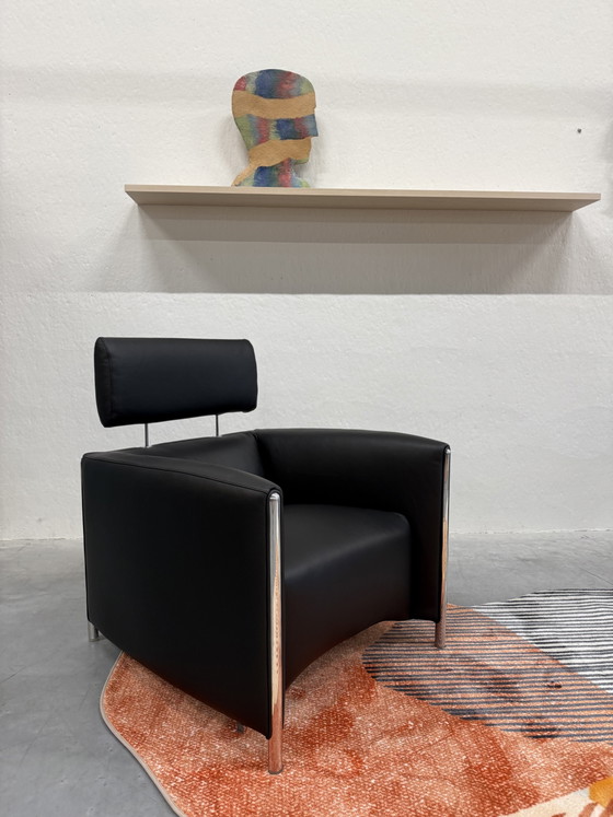 Image 1 of 2 Leolux Goncharov Sessel, schwarzes Leder