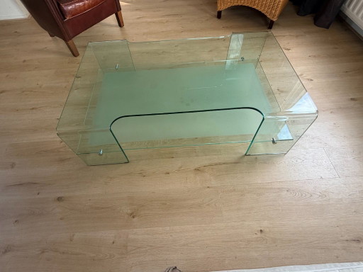 Tavolino da caffè elegante in vetro – salontafels, Glass, Chrome
