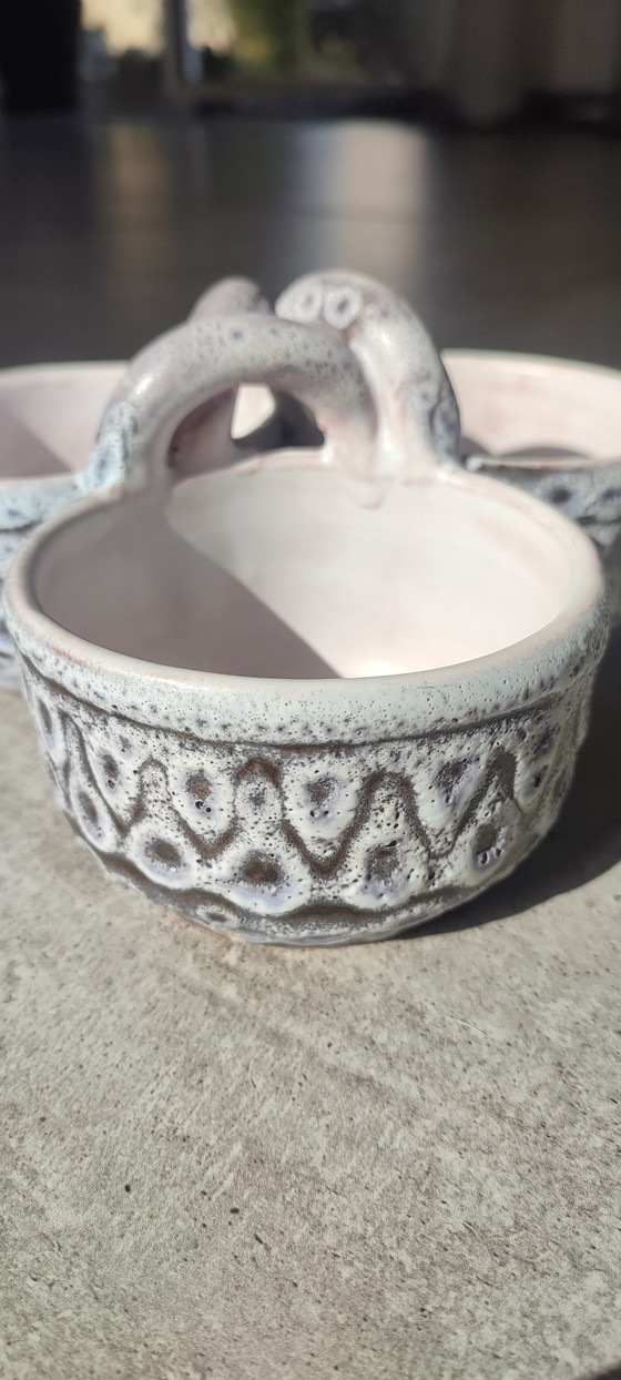 Image 1 of Soporte para servir trípode de cerámica Jean Austruy, años 50/60