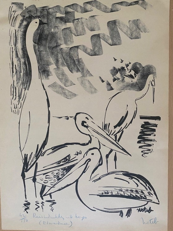 Marcel Notebaert - 8 dessins en noir et blanc de personnages et de scènes. – Peintures et dessins, Paper (photo 6 of 10)