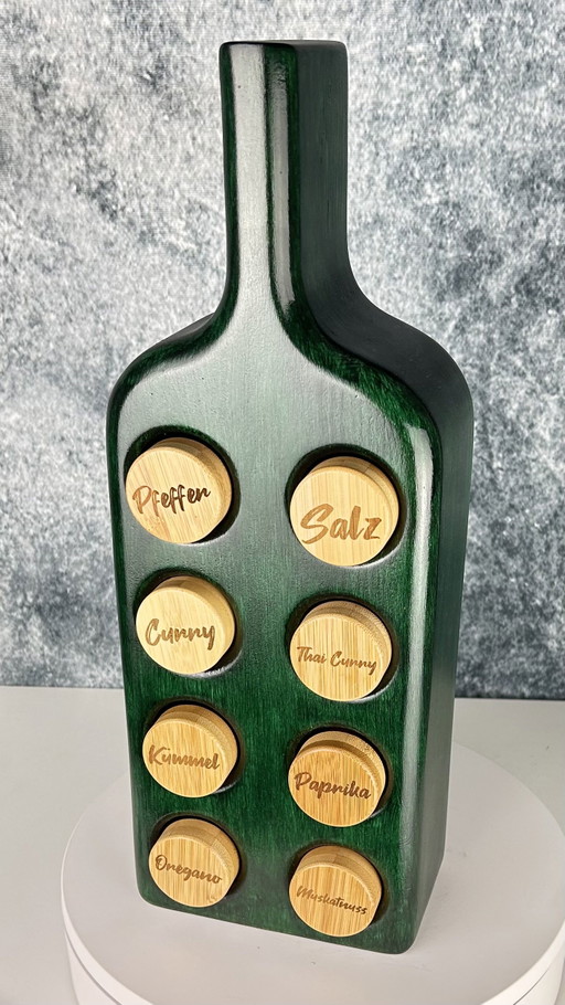 Estante de especias Rotan Hunt "8 especias personalizadas"