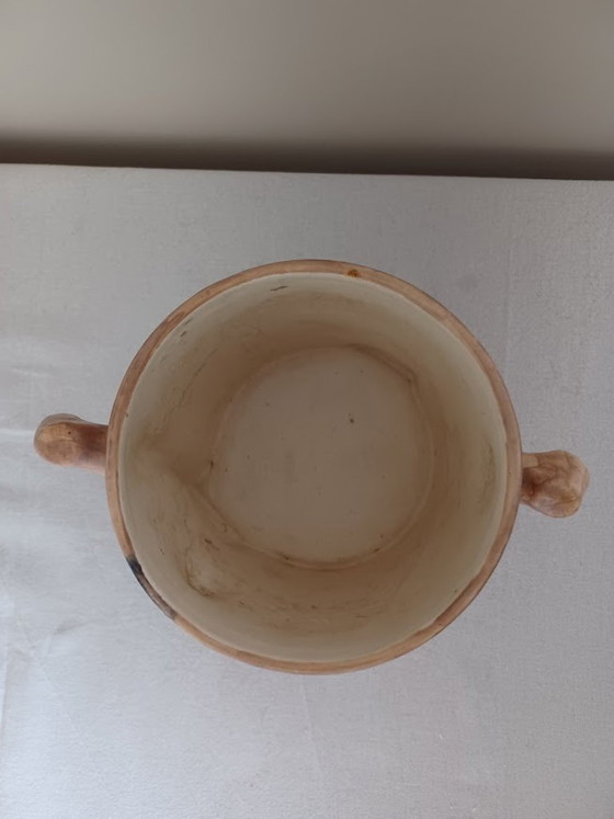 Image 1 of Pot de fleurs vintage Vallauris - Grandjean-Jourdan - Faux Bois