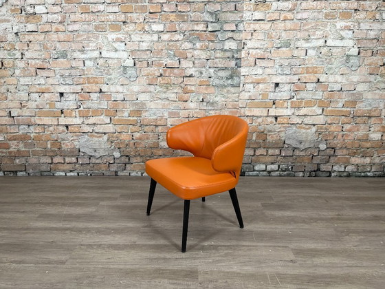 Minotti Aston Sessel – Oranges Leder | Rodolfo Dordoni – Leather, Metal (photo 8 of 11)