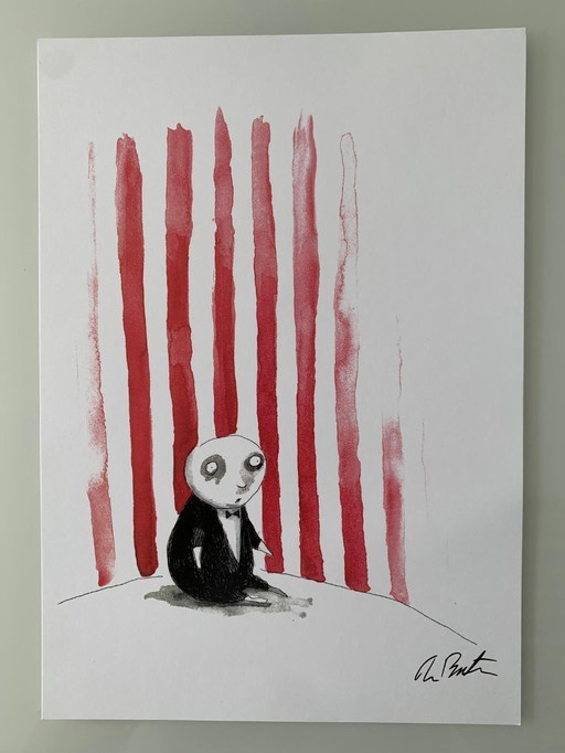 Tim Burton – Penguin Boy – Signed Official Limited Edition Print – 20×30 cm