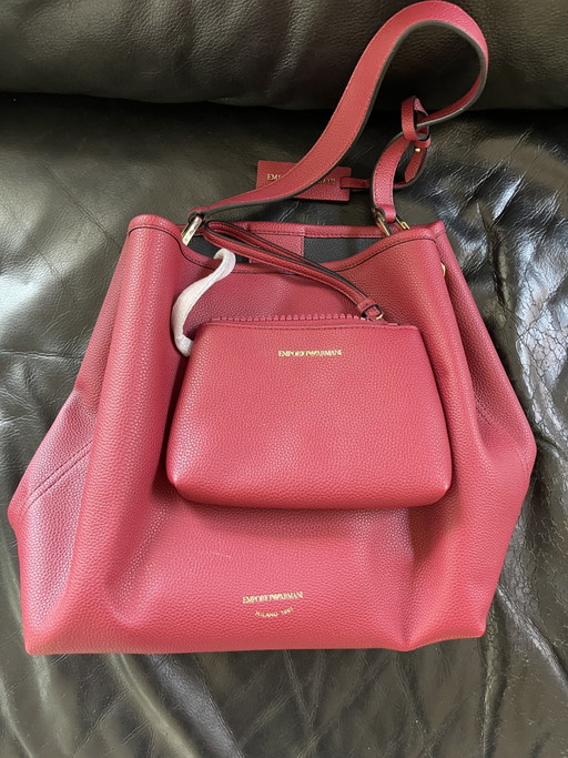 Armani rote Schultertasche – schoudertassen, Calfskin