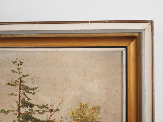 Image 1 of Peinture "The Angler's Return", design danois, années 1980, par A. Enkeshafi