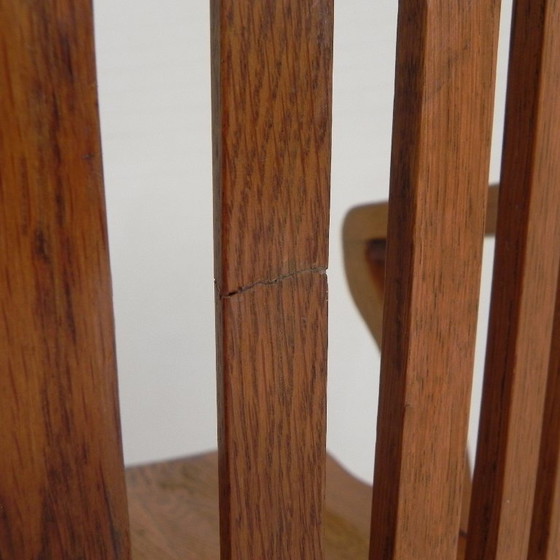 Silla de oficina de roble con sistema de muelles ajustable y regulación de altura, década de 1950. (photo 35 of 35)