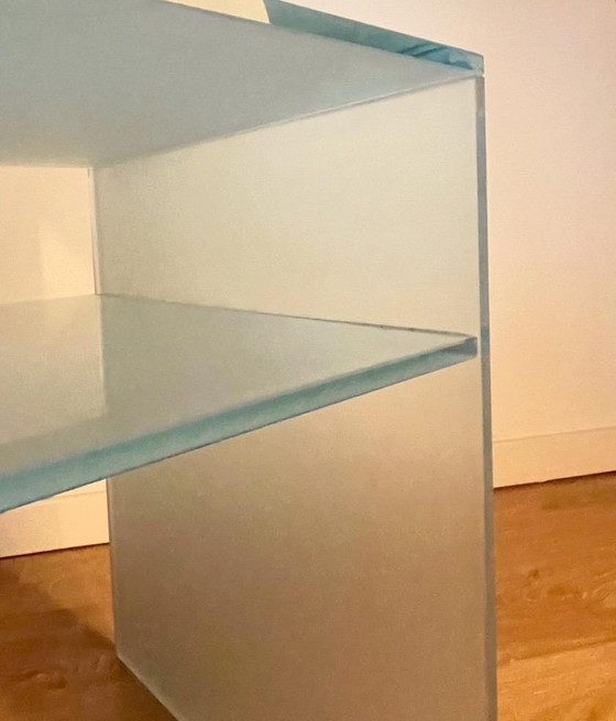 Image 1 of Frosted glass corner table