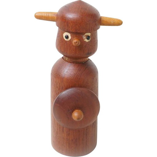Bouchon de bouteille vissé vintage en bois de teck Danish Viking