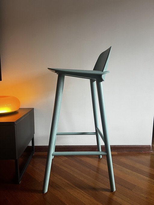 4X Muuto Nerd Bar Stool Light Green