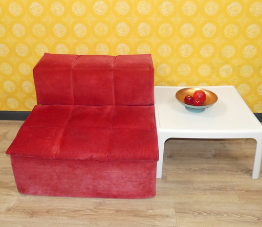 Modulares Sofa 3 Elemente Ecksessel Sessel Schaumstoff Lübke Modell Q-System 90er Jahre