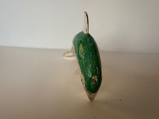 Image 1 of Delfino smaltato in argento sterling Saturno