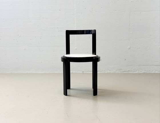 Image 1 of Set van 4 zeldzame bijzettafelstoelen van Gianfranco Frattini, Italië, jaren 70.