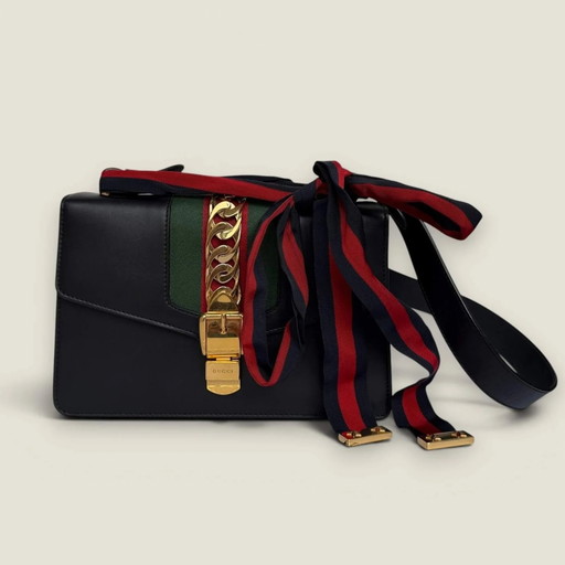 Gucci Small Sylvie cuir noir
