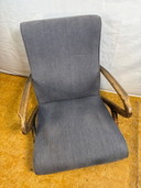 Poltrona in legno curvato stile Mid Century Retro Vintage di Parker Knoll – Rivestimento grigio – Elegante e confortevole Aggiun