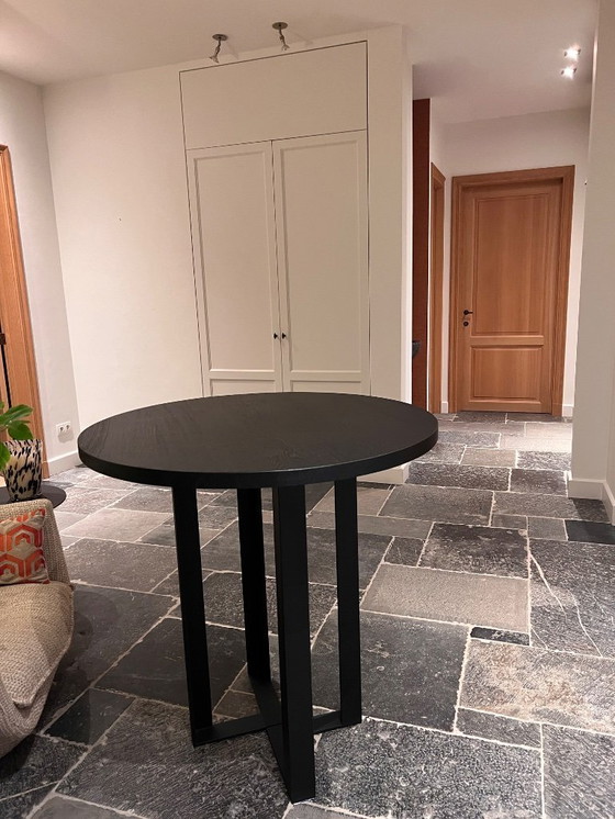 Image 1 of Table haute ronde, plateau en chêne