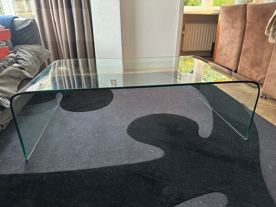 Image 1 of Glazen design tafel van Fiam Waterfall 1970