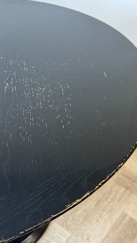 Image 1 of Vintage zwarte ronde eettafel 