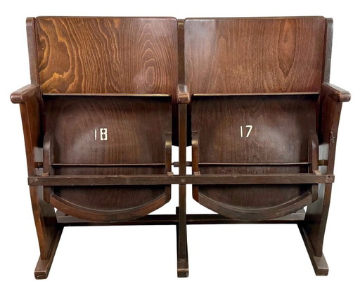 Panchina da cinema vintage a due posti di TON, anni '60