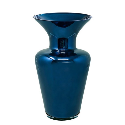 1970s Italian Murano Blown Glass Blue Vase by Maestro del Vetro