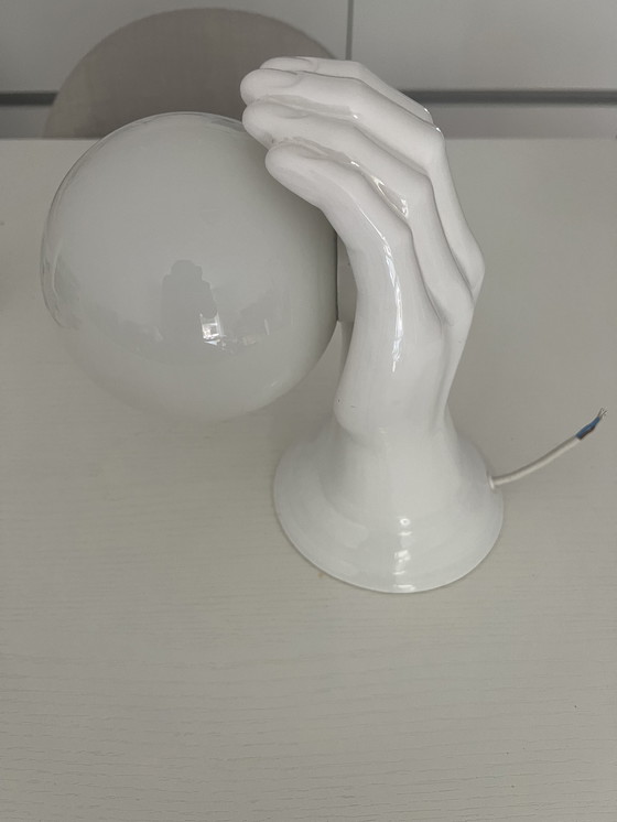 Image 1 of Leola leuchte keramieken hand met bol jaren 70