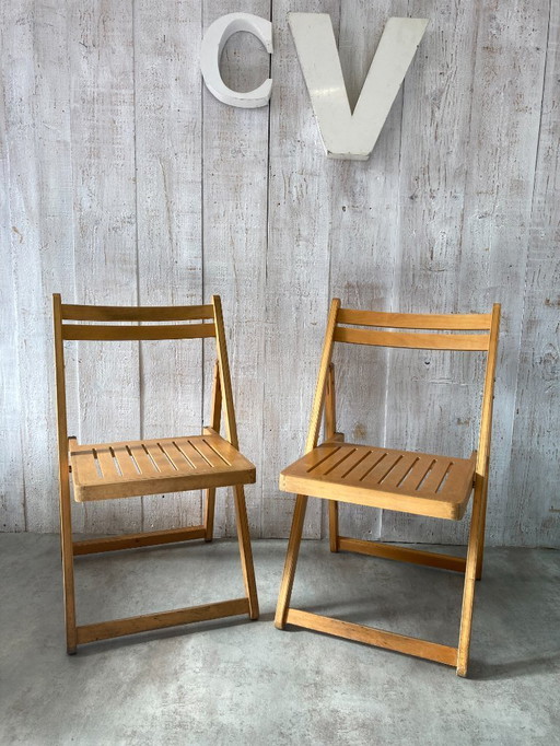 Paire de chaises pliantes vintage