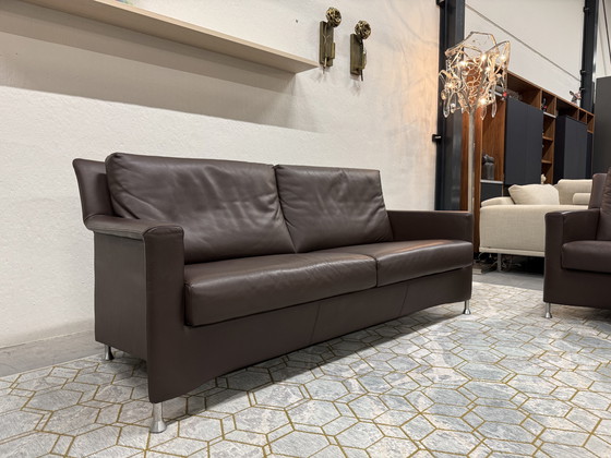 Image 1 of Leolux Paian 3 Seater Sofa brown leather