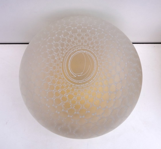 Image 1 of Paire de lampes de table boules en laiton et verre de Murano, Mid-Century Modern, années 70