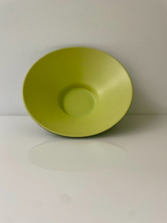 Image 1 of Ciotola in ceramica vintage di metà secolo – verde scuro e verde lime