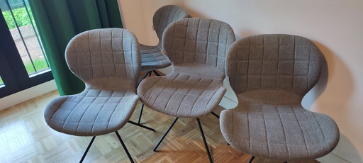 4 pièces - Chaises OMG by ZUIVER - gris