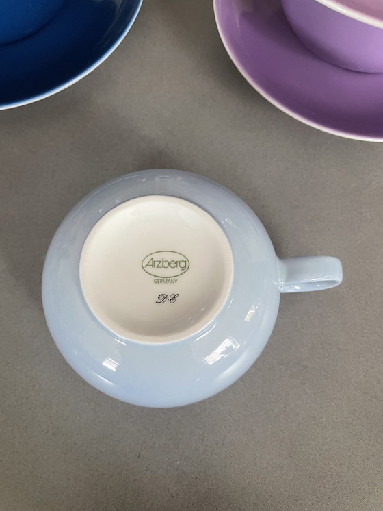 Image 1 of Kop en schotel Arzberg en Douwe Egberts kleur