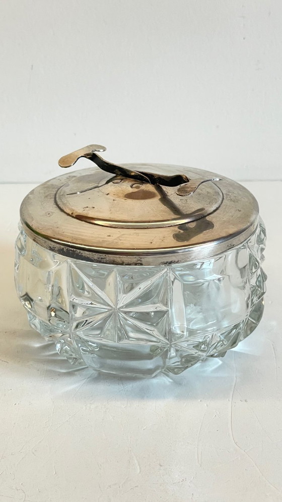 Image 1 of SUCRIER à Pince CRISTAL Vintage