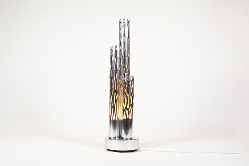 1X Unique Vintage Torch Cut Brutalist Table Lamp