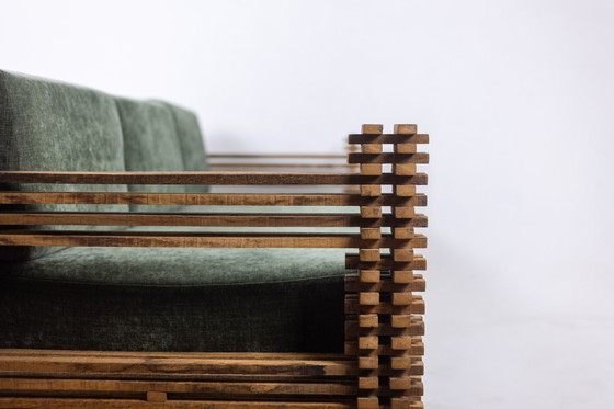 Image 1 of Divano a 3 posti o seduta a parete, modello 'Kapla'. 1960s.