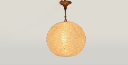 Vintage Space Age "Sugarbal John y Silvia Reid para Rotaflex Midcentury – hanglampen, Plastic, Brass (photo 2 of 7)