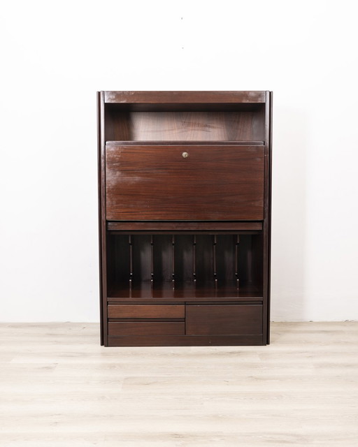 Vintage 1960S Wooden Highboard Sideboard Designed By Mangiarotti For Molteni