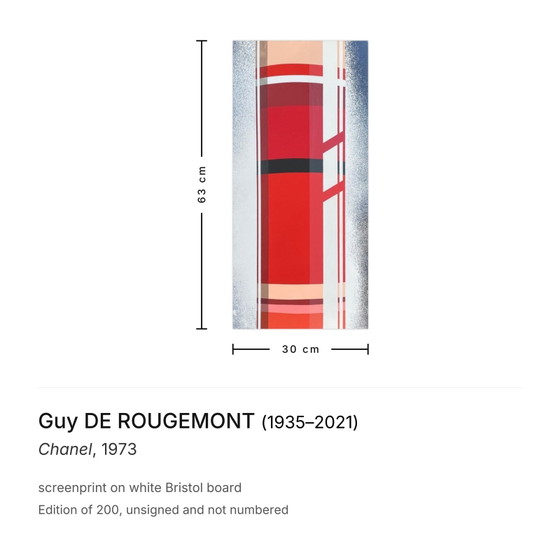 Guy de Rougemont Siebdruck Chanel 1973 – Lithographien & Drucke, Paper (photo 3 of 5)