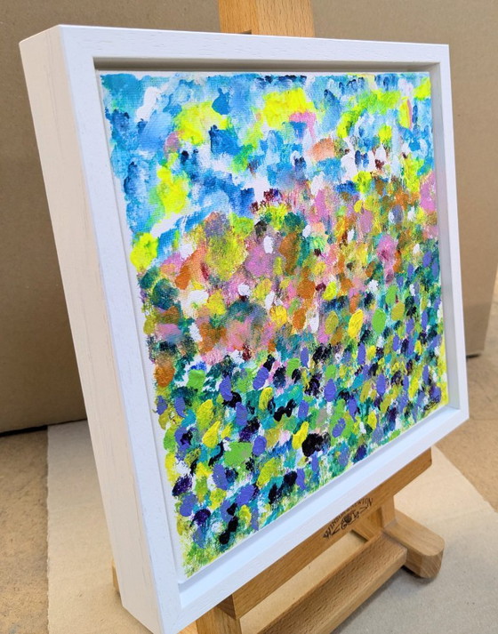 Image 1 of BLUEBELL WOOD IMPRESSIONIST LANDSCAPE ORIGINAL CANVAS FRAMED NIGEL WATERS 