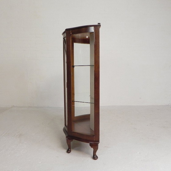 Image 1 of English Art Deco display cabinet on ornate legs, 1930s