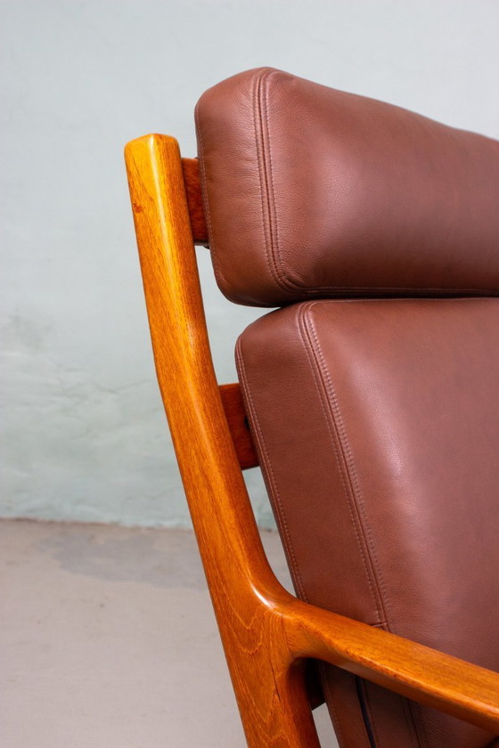 Image 1 of Canapé vintage en teck, style danois, Juul Kristensen, cuir, milieu du siècle