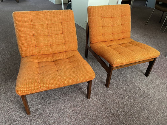 Image 1 of Pair of Teak Armchairs by Ole Gjerlov-Knudsen & Torben Lind